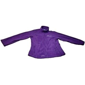 Eddie Bauer XL Purple Fleece Jacket – Full Zip, Pockets, Holland Embroidery